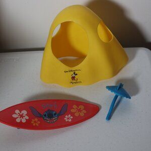 Disney Parks Mr Potato Head Poncho, 2006 Stitch Surfboard & Umbrella - Lot of 3